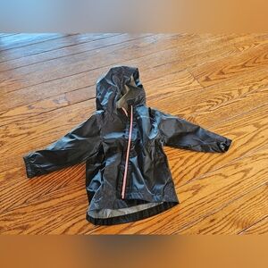 Columbia Kids Black Raincoat with Pink Trim